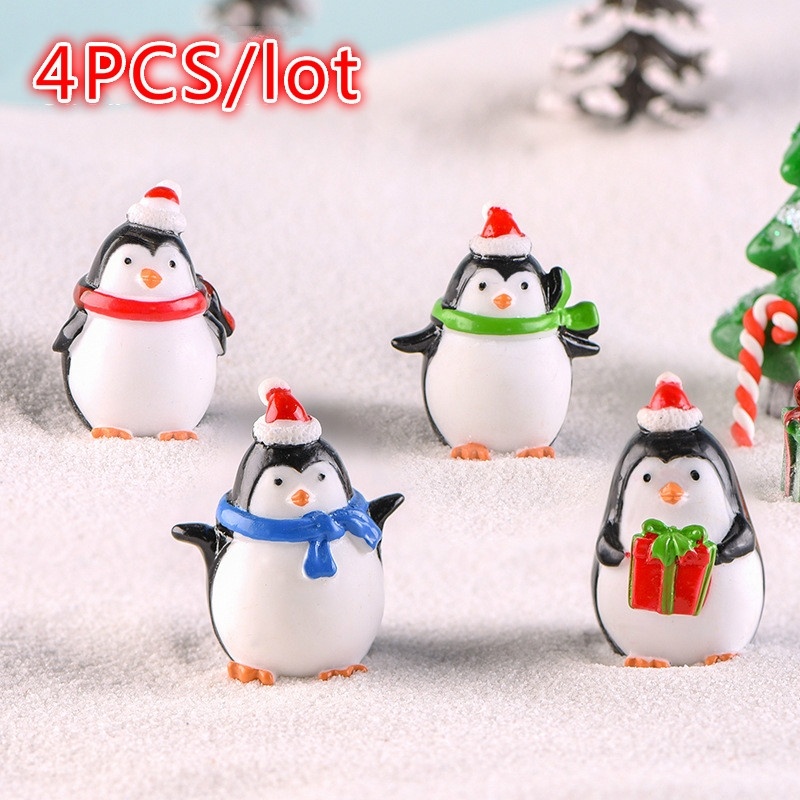 Bonsai Garden World - 4 pçs mini resina pinguim micro