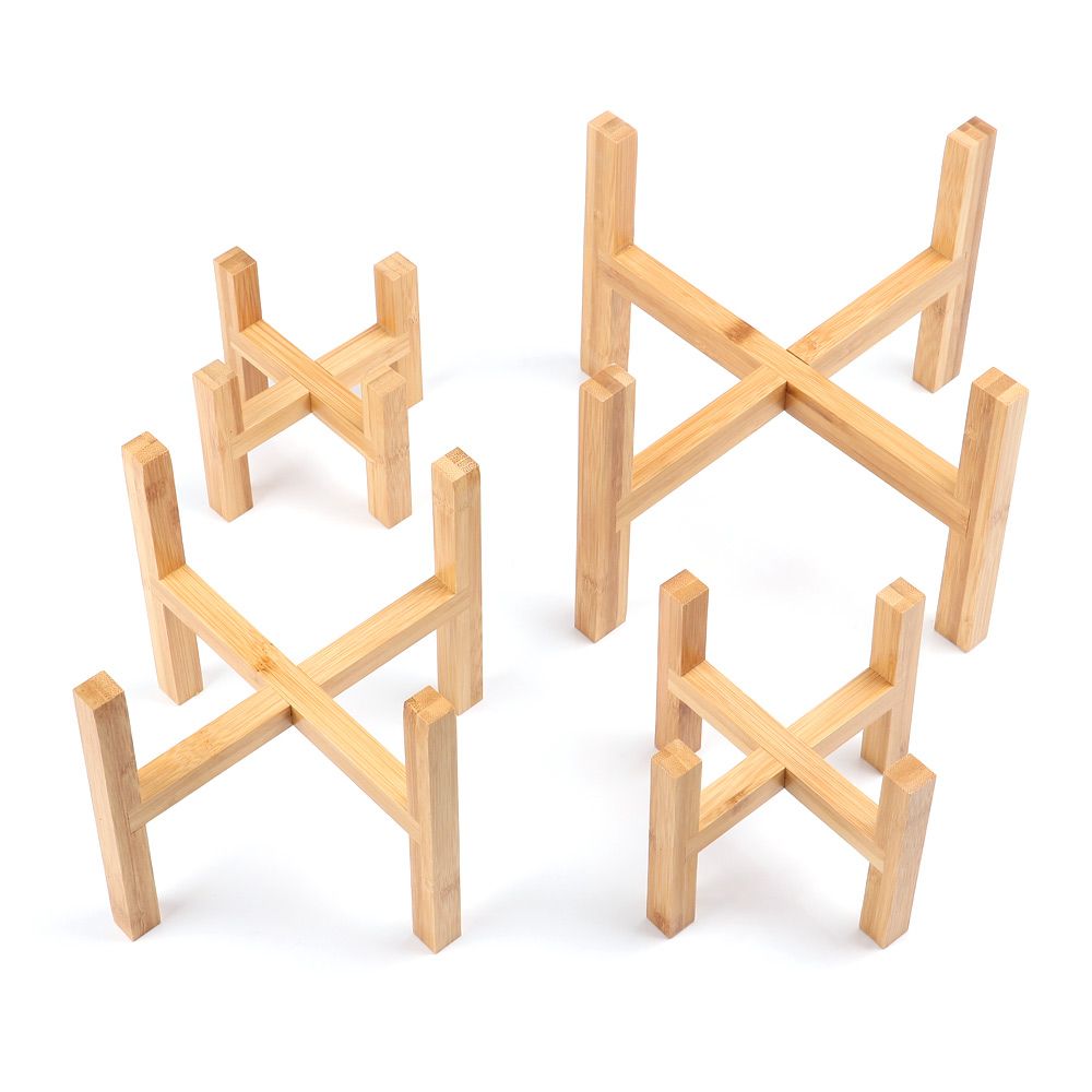 Bonsai Garden Display - Floor-Standing Wood Flowerpot Holder, Bonsai Display