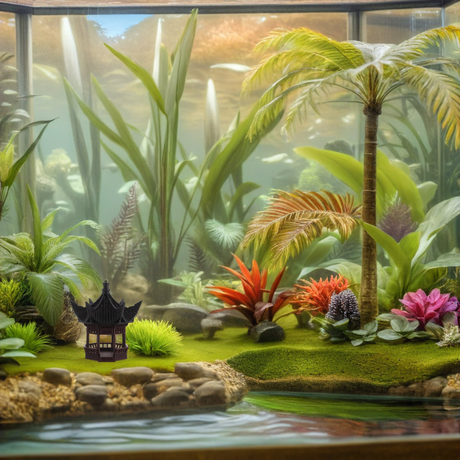 Bonsai Garden Display - Mini Pagode Decorativo para Paisagismo: Design