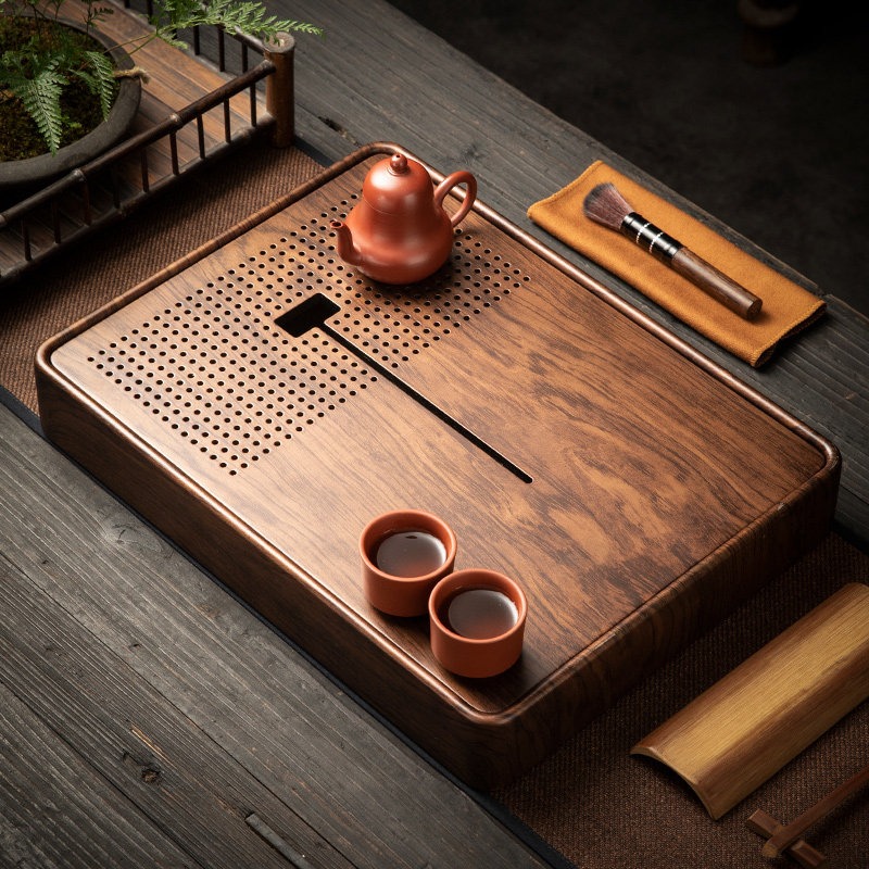 Drip Tray Saucer - Bandeja Retangular de Bambu para Chá