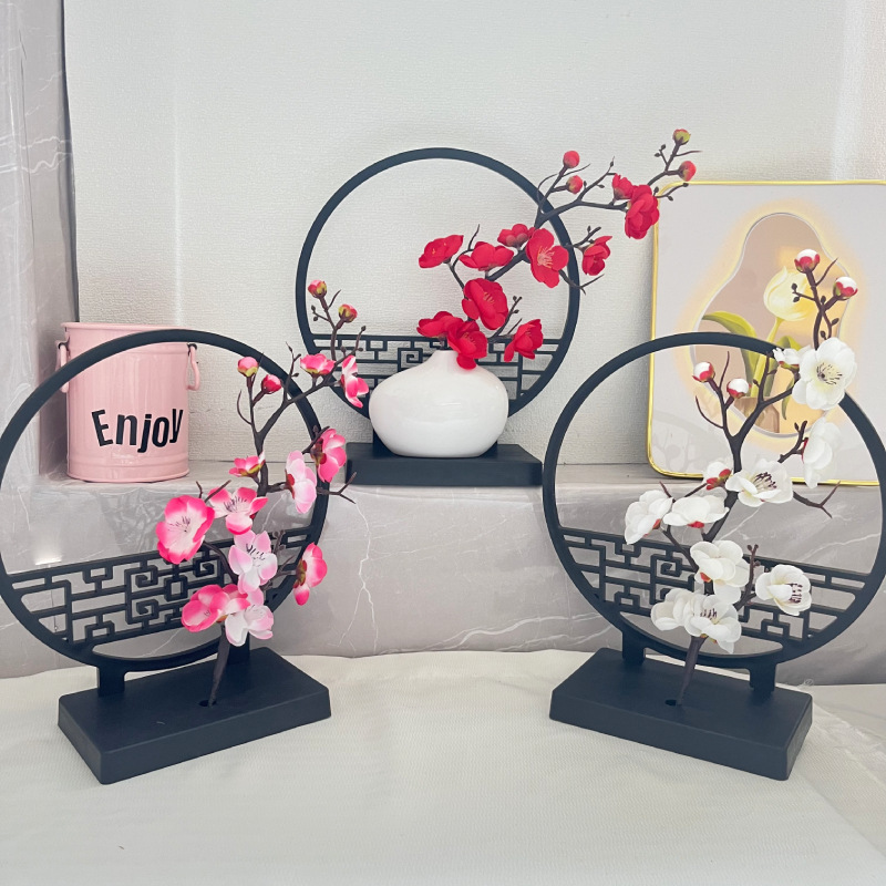 Bonsai Garden Entrance - Suporte para Flores Preto Estilo Chinês