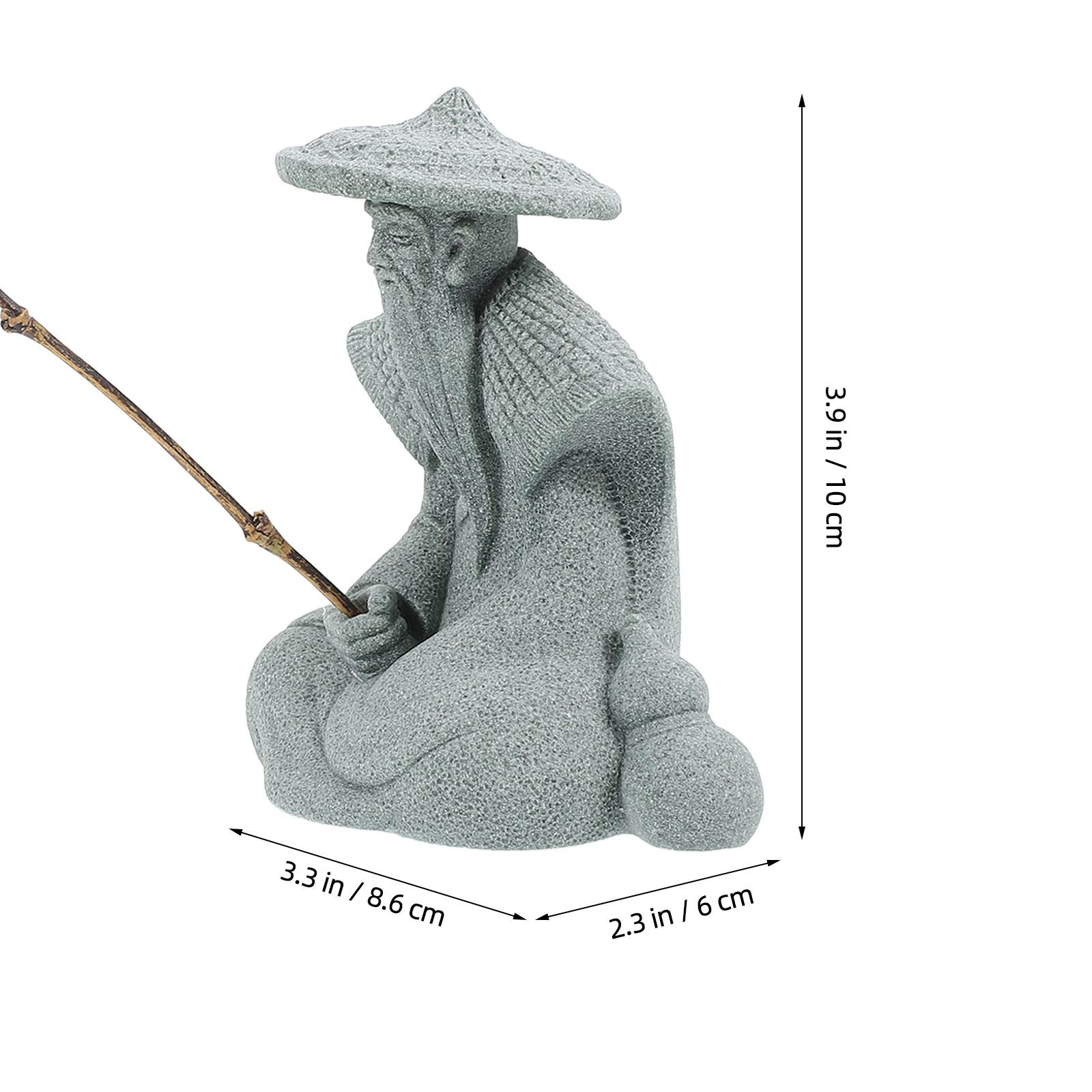 Estátua de Pescador em Resina, - Bonsai Garden Display avaliação e preço