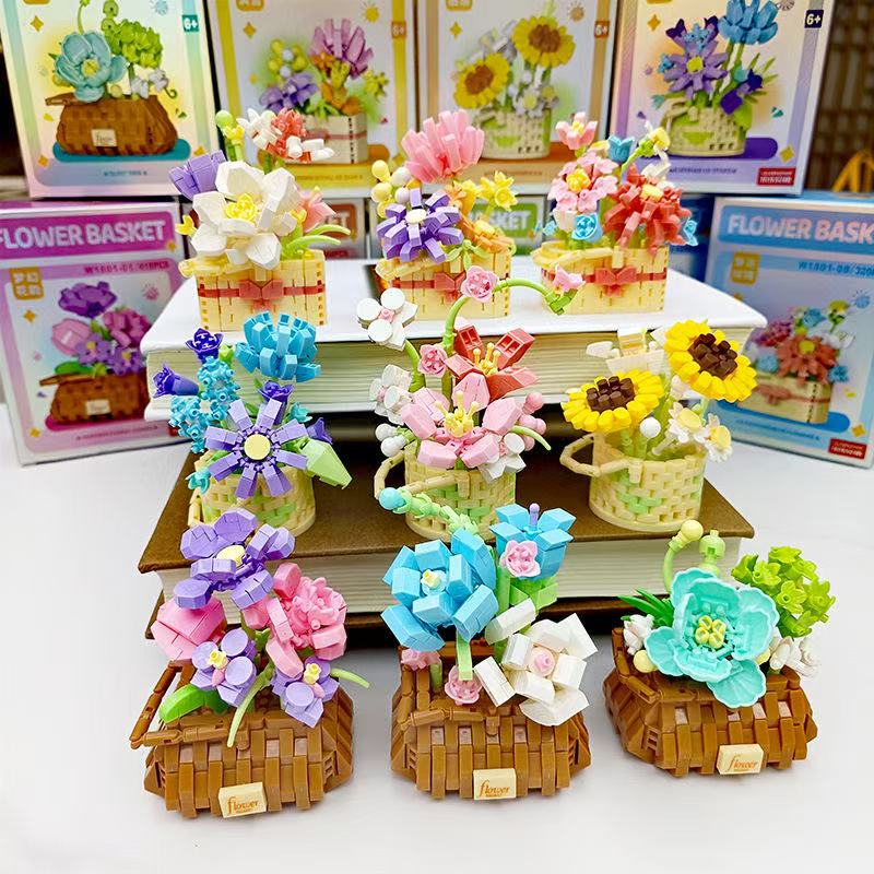 Diy vaso rosa girassol plantas - Bonsai Garden Lego Set avaliação e preço