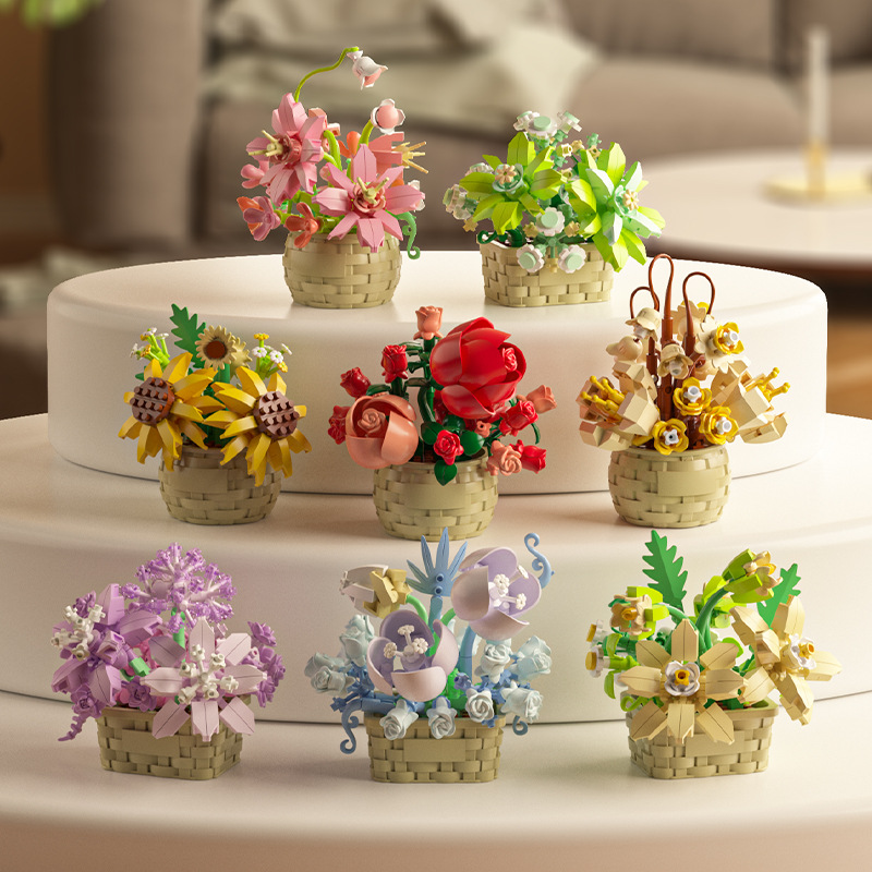 DIY MOC Plantas em Vaso: Rosa, - Bonsai Garden Lego Set avaliação e preço