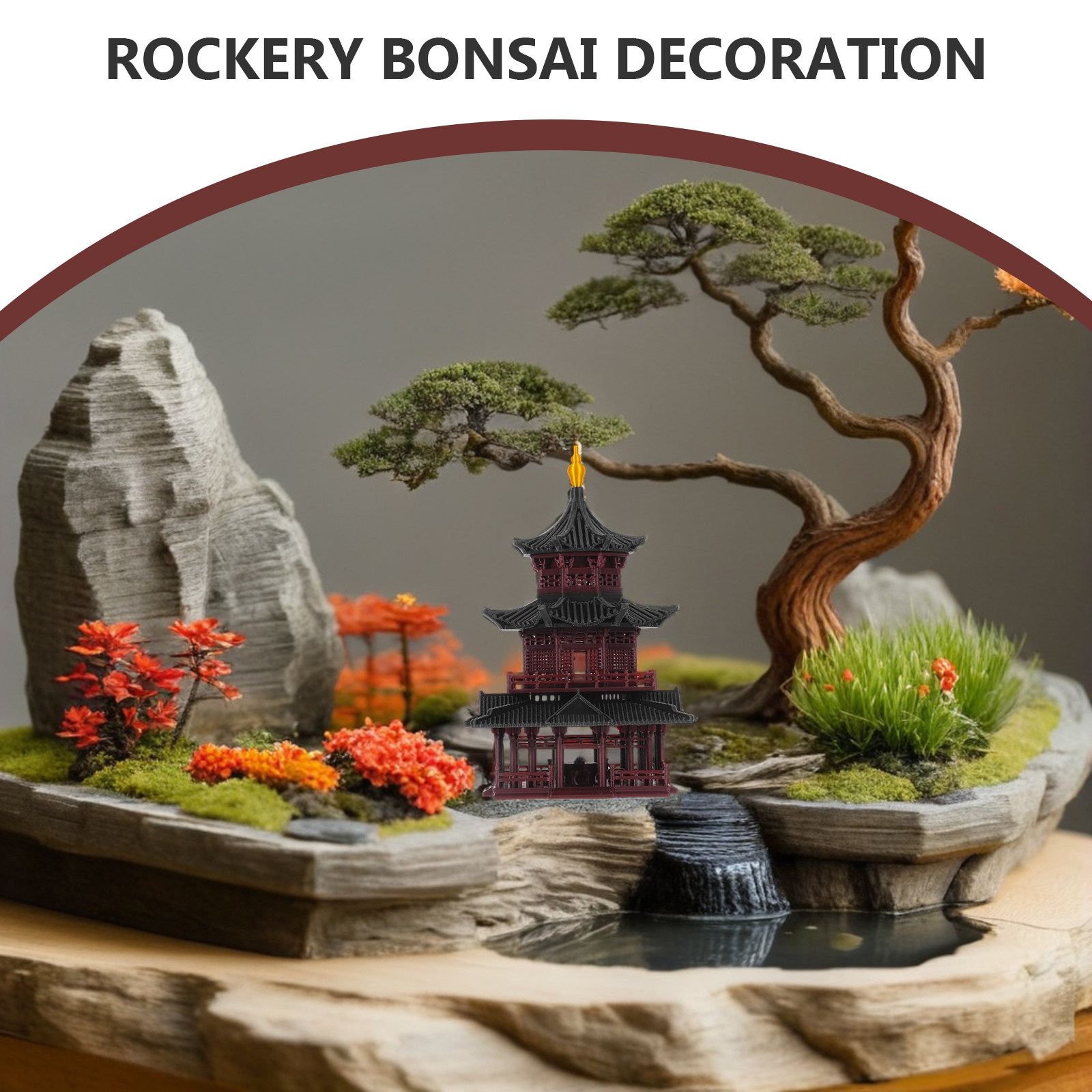 Escultura de Pagode Zen Asiáti - Bonsai Garden Display avaliação e preço